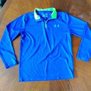 Under Armour Blue and Green Zip-Up Shirt Size: Med - SKU:0932